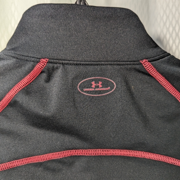 Under Armour Coldgear Semi-Fitted Quarter-Zip Running Jacket, Black/Pink, Medium - Picture 5 of 10
